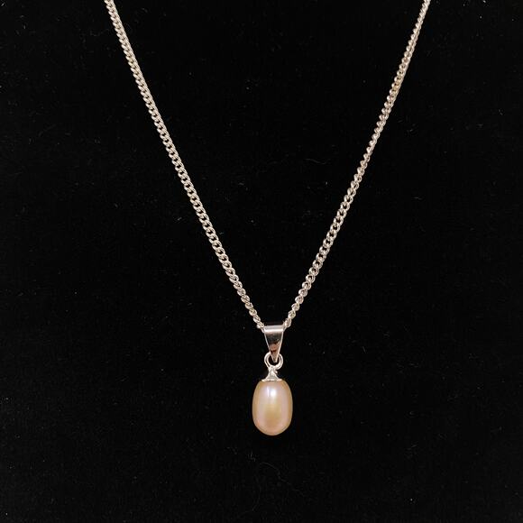 Signed NVC Freshwater Pink Pearl Pendant Necklace Nataliya V Collister 16.5" - Picture 1 of 4